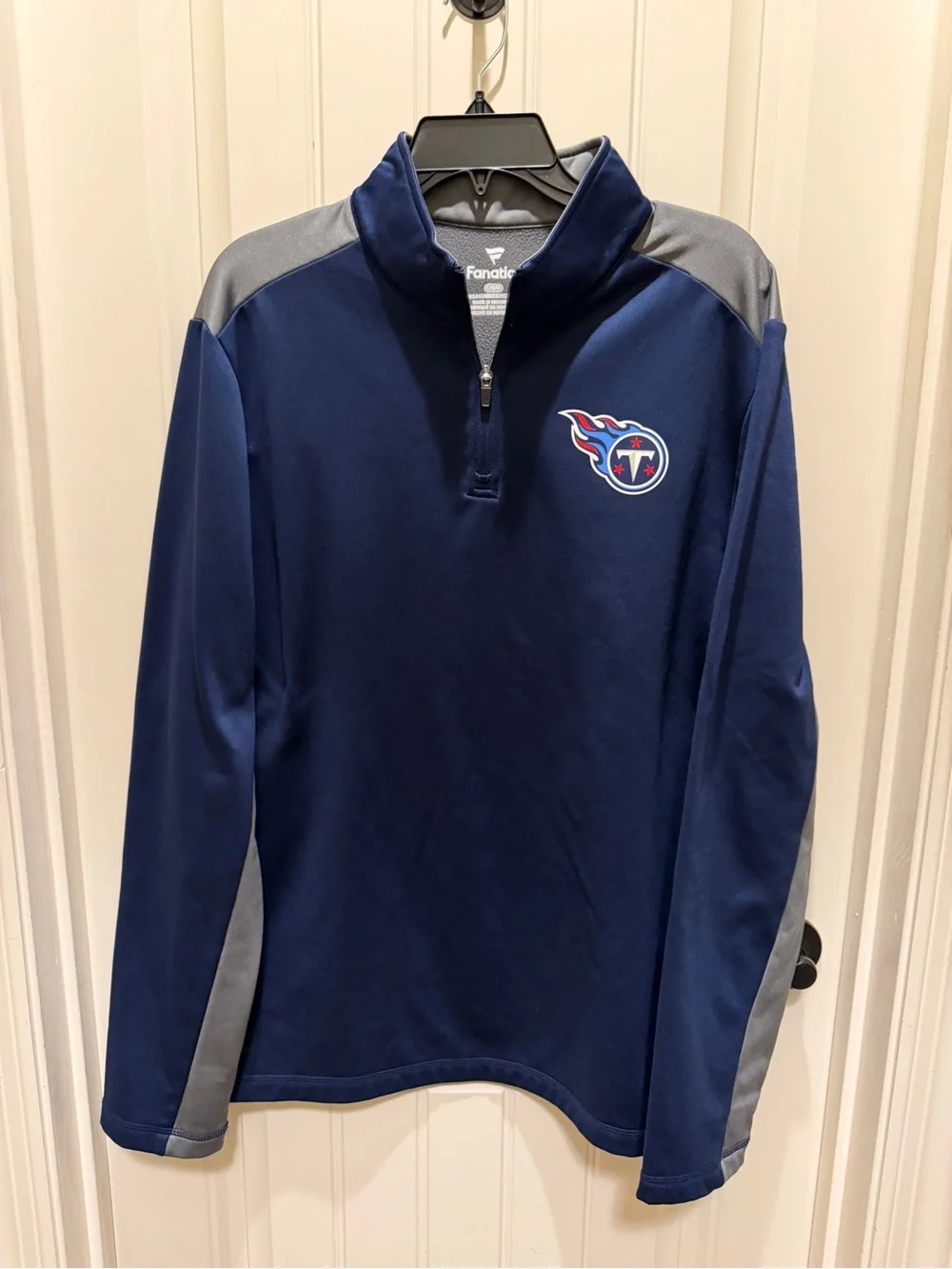 Fanatics Navy and Gray Tennessee Titans Quarter-Zip Pullover